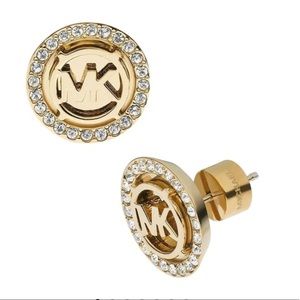 Michael Kors Gold Pave Stud Earrings. Never Worn!